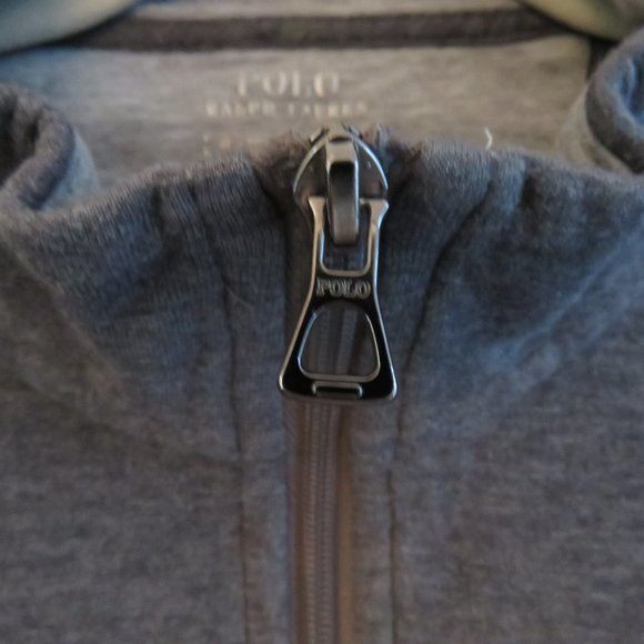 POLO RALPH LAUREN Dark Heathered Gray Cotton 1/4 Zip Pullover Sweater - Size XL - Picture 6 of 14